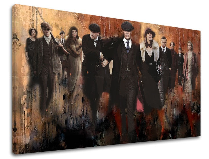 Moderan slika na platnu u zelenih nijansama | Peaky Blinders mafiánsky slika 1, zidna dekoracija – pregled