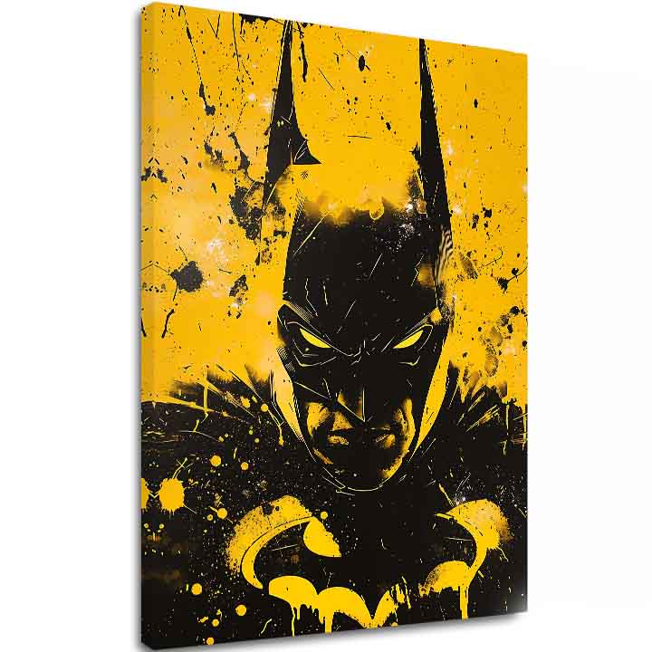 Moderan slika na platnu s motivom Dark Knight na platnu, maska u crno-belih nijansama, intenzivna atmosfera | Slika Dark Knight na platnu – glavna