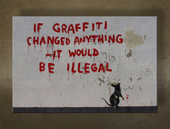 Klasičan slika na platnu s motivom Street ART – Banksy, more i plaža u ljubičasto-plavih nijansama, višedelna izvedba, pogodan za dnevnog boravka | Slika na platnu Street ART – Banksy – glavna