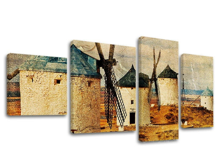 Vintage slika na platnu s motivom nebo, inspirativni motiv u bež-kremih nijansama, nostalgična atmosfera, višedelna izvedba | Slika za zid INSPIRACIJA – glavna