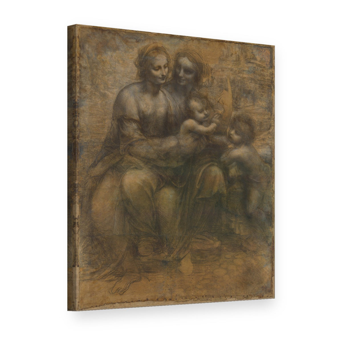 Slika na platnu Bogorodica sa detetom i svetom Anom – Leonardo da Vinči, 3D prikaz