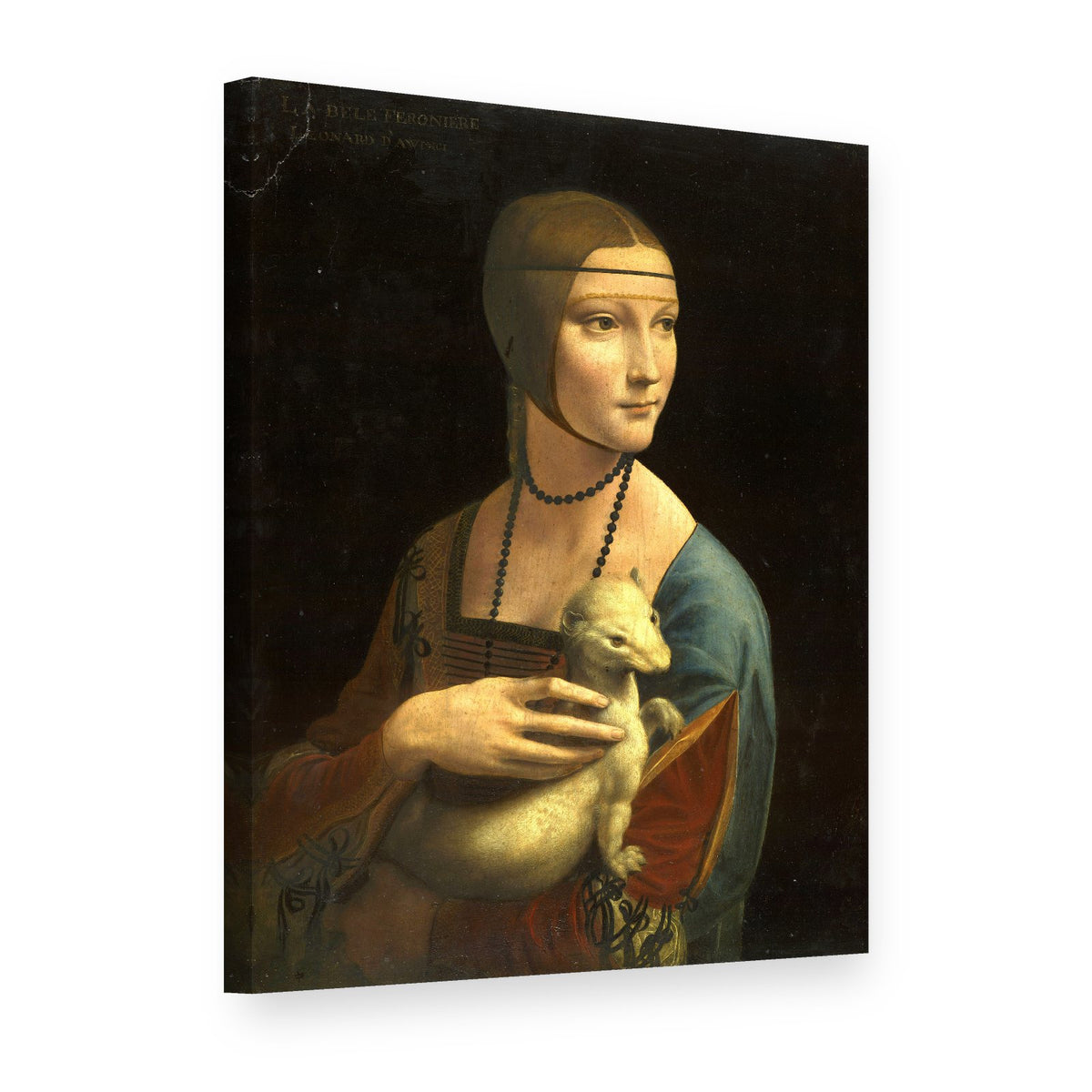 Slika na platnu Dama sa hermelinom – Leonardo da Vinči, 3D prikaz