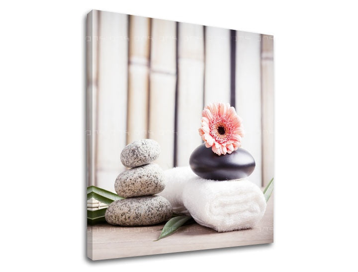Klasičan slika s motivom FENG SHUI, cveće, priroda u belo-bežih nijansama | Slika na platnu FENG SHUI_053-12, priroda – pregled