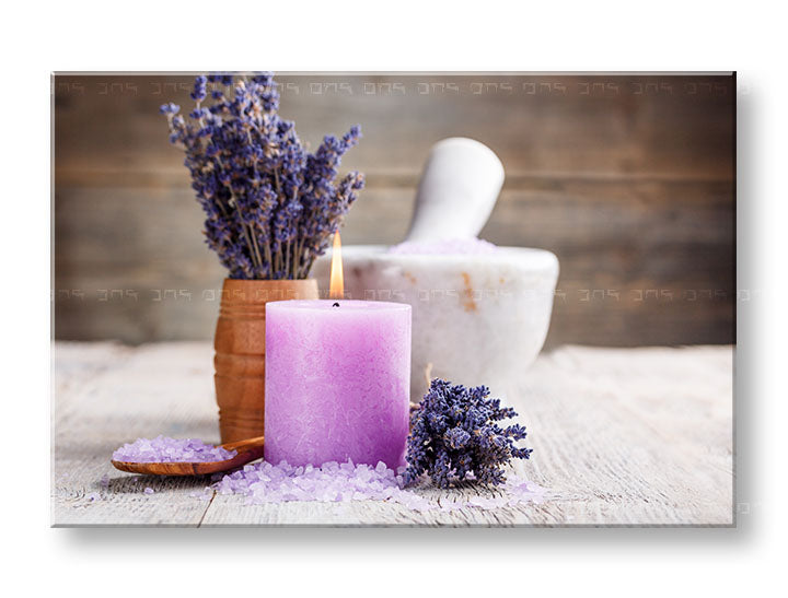 Klasičan slika na platnu s motivom FENG SHUI, sveća, lavanda, dečji motiv, cveće u belo-bežih nijansama, priroda, pogodan za dnevnog boravka – glavna