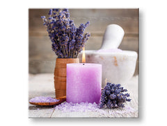 Klasičan slika na platnu s motivom FENG SHUI, sveća, lavanda, dečji motiv, cveće u belo-bežih nijansama, mirna atmosfera, pogodan za dnevnog boravka – glavna