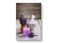 Klasičan slika na platnu s motivom FENG SHUI, sveća, lavanda, dečji motiv, cveće u belo-bežih nijansama, pogodan za dnevnog boravka | Slika na platnu FENG SHUI_056-11 – glavna