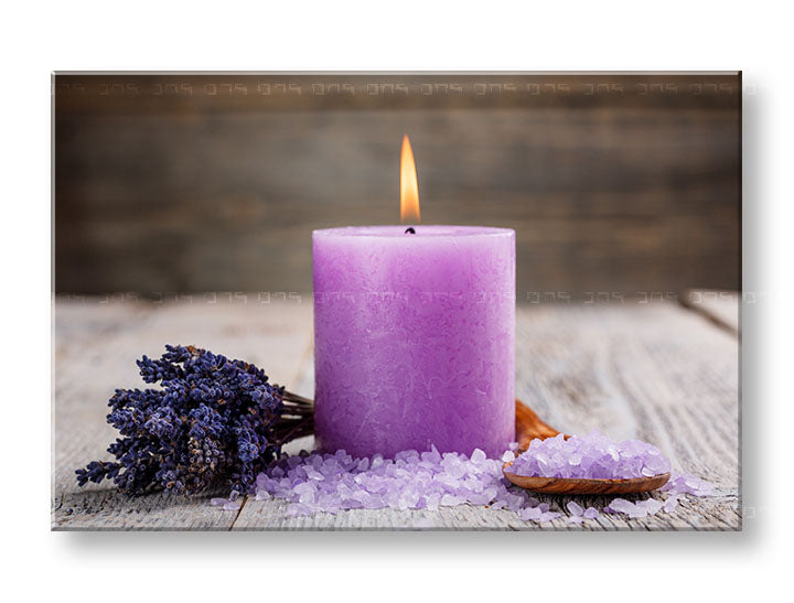 Klasičan slika na platnu s motivom FENG SHUI, sveća, lavanda, dečji motiv, cveće u belo-bežih nijansama, mirna atmosfera, pogodan za dnevnog boravka – glavna [XOBFS057E11]
