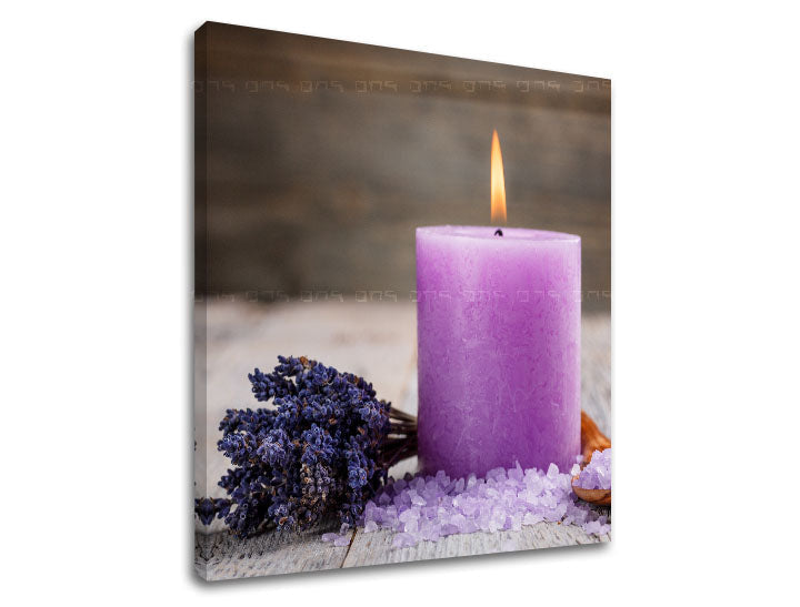 Klasičan slika na platnu s motivom FENG SHUI, sveća, lavanda, dečji motiv, cveće u belo-bežih nijansama, mirna atmosfera, pogodan za dnevnog boravka – proizvod [XOBFS057E12]