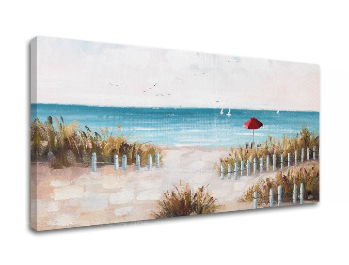 U boho stilu slika s motivom PLAŽA, okean, more i plaža u belo-bežih nijansama | Slika na platnu PLAŽA, primorski život i priroda – pregled