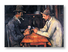 Vintage slika na platnu s motivom Paul Cézanne - Hráči kariet, dečji motiv u bež-smeđih nijansama, kontemplativna atmosfera, pogodan za radne sobe – proizvod, pogled 2