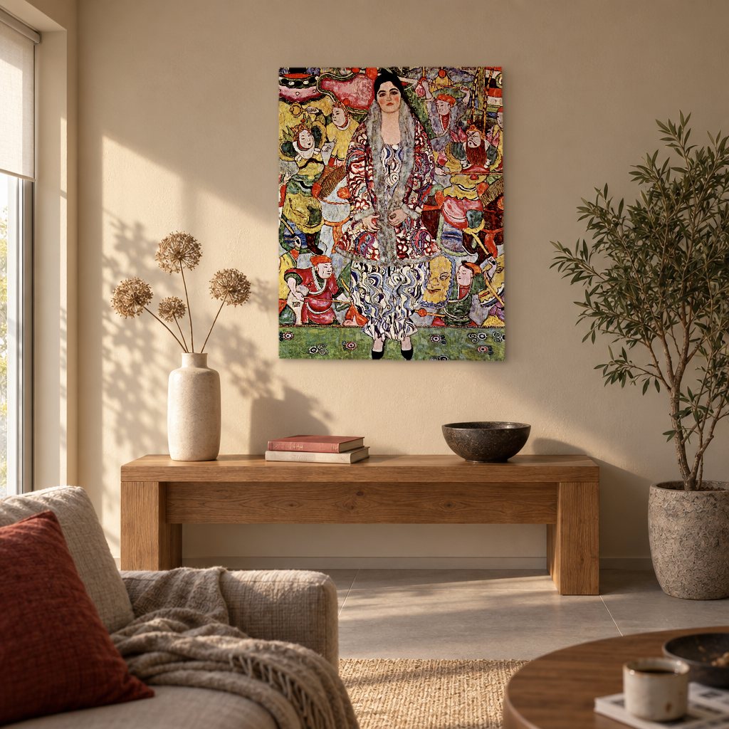 Slika na platnu Portret Friderike Marije Ber – Gistav Klimt u dnevnoj sobi