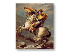 Moderan slika na platnu s motivom Jacques-Louis David - Napoleon prechádza cez Alpy, nebo u zlatno-kremih nijansama, snaga i moć | Slika na platnu Jacques-Louis David - Napoleon prechá..., pogled 2