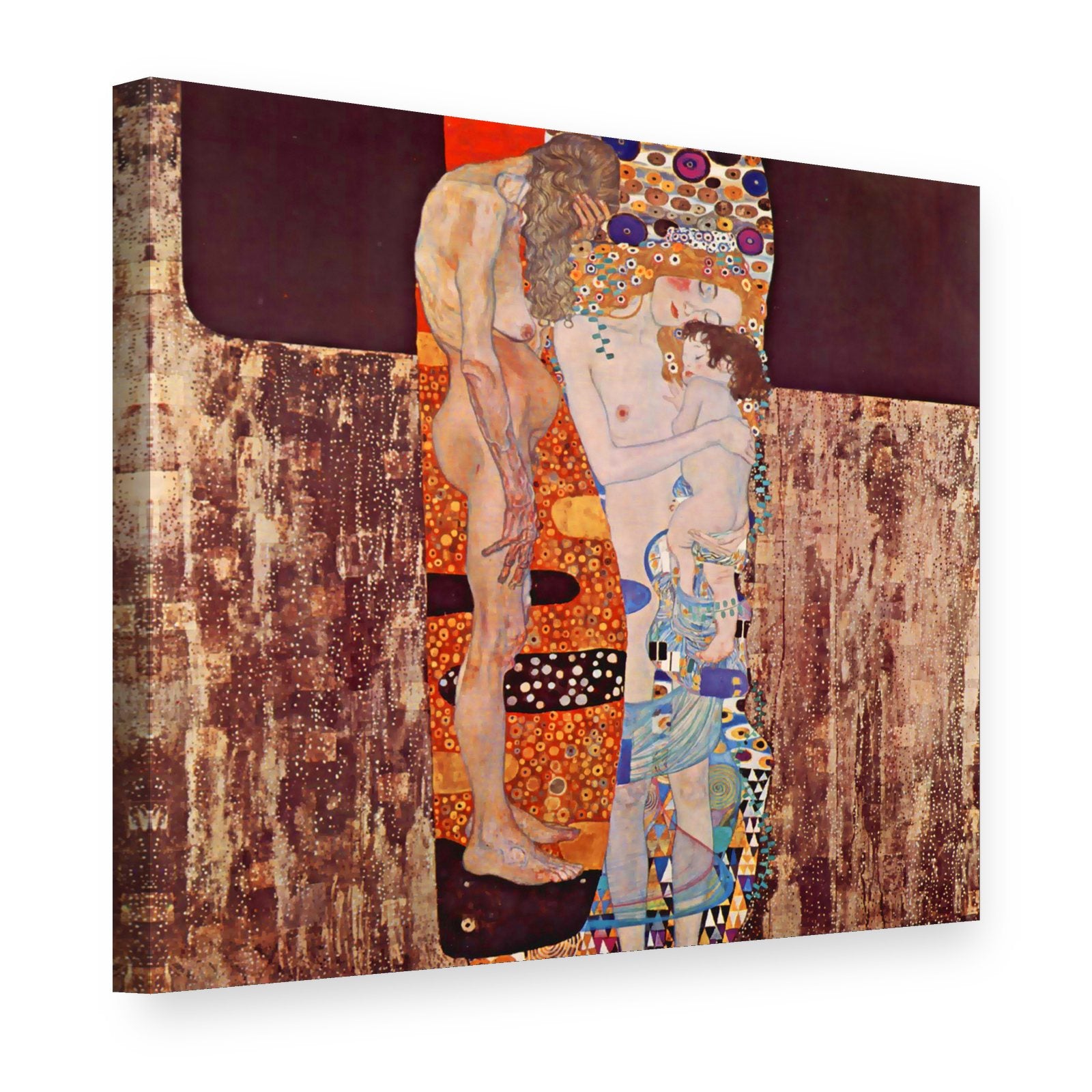 Slika na platnu Tri doba ženinog života – Gustav Klimt, 3D prikaz