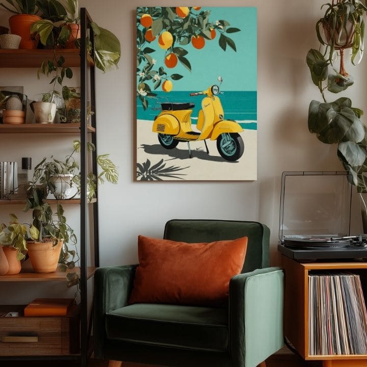 Slika na platnu Vespa v Taliansku - Retro Ulička - slika 3