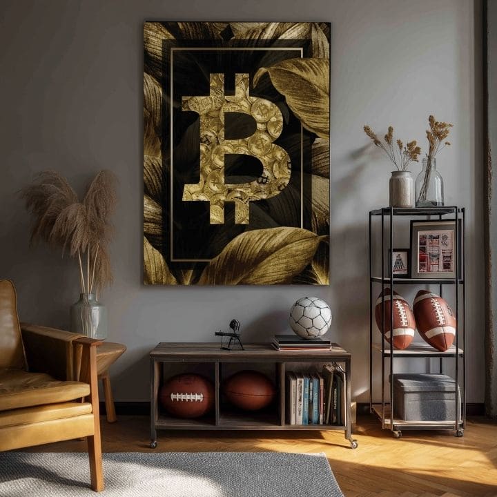 Slika na platnu Zlatý Bitcoin - Moderan Kryptomotív - slika 4