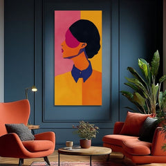 Moderan slika na platnu s motivom Vibrant Silhouette u žuto-ružičastih nijansama, živahna atmosfera | Slika Vibrant Silhouette – proizvod
