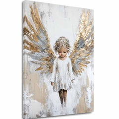 slika anđela na platnu – 3D vizualizacija canvasa sa vidljivim drvenim okvirom, Papilora Premium Art.