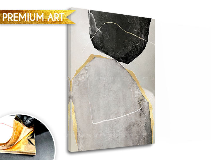 Ručno slikan slika na platnu s motivom PREMIUM ART – Abstrakt Mlynské kamene u bež-sivih nijansama, sofisticirana atmosfera | Slike na platnu - PREMIUM ART – Abstrakt Mlynské kamene – proizvod