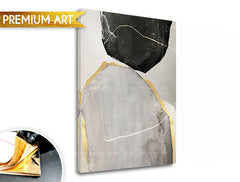 Ručno slikan slika na platnu s motivom PREMIUM ART – Abstrakt Mlynské kamene u bež-sivih nijansama, sofisticirana atmosfera | Slike na platnu - PREMIUM ART – Abstrakt Mlynské kamene – proizvod
