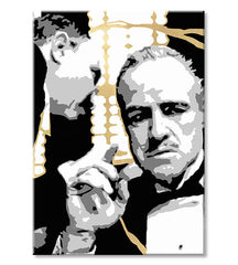 Ručno slikan slika na platnu s motivom PREMIUM ART – The Godfather, automobil u belo-zlatnih nijansama, dramatična atmosfera | Slike na platnu - PREMIUM ART – The Godfather – proizvod, pogled 2