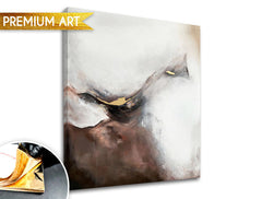 Ručno slikan slika na platnu s motivom PREMIUM ART – Abstrakt Zahmlený štít, pejzaž u belo-bežih nijansama, mirna atmosfera, pogodan za dnevnog boravka – proizvod