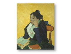 Vintage slika na platnu s motivom Vincent van Gogh - Arlesanka u smeđe-zelenih nijansama, samoća, pogodan za radne sobe | Slika na platnu Vincent van Gogh - Arlesanka – proizvod, pogled 2