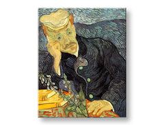 Vintage slika na platnu s motivom Vincent van Gogh - Portrét dr. Gacheta, cveće, priroda u plavo-zelenih nijansama, kontemplativna atmosfera, pogodan za radne sobe – proizvod, pogled 2