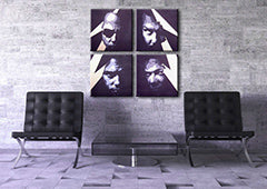 Ručno oslikana POP Art slika METALIKA od 4 metalna dela