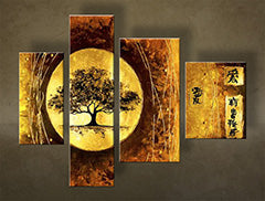 Ručno oslikana slika drveta od 4 dela NU0024E4