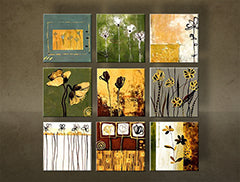 Ručno oslikana slika CVEĆE 9 delova NU0042E9