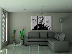 Ručno oslikana POP Art slika SNUPI od 3 dela snoopy2