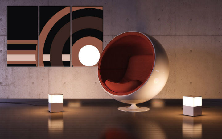 Pop art slika na platnu s motivom priroda, ljudi u belo-bežih nijansama okačena u enterijeru dnevnog boravka, sofisticirana atmosfera | Ručno slikan POP Art slika APSTRAKT – enterijer