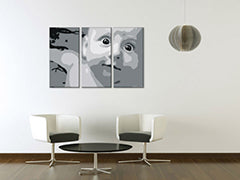 Ručno oslikana POP art slika DETE dete iz 3 dela