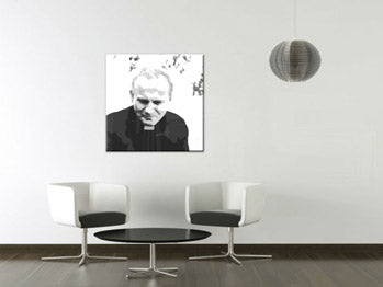 Ručno oslikana POP art slika Jovana Pavla II. 1 deo japanski