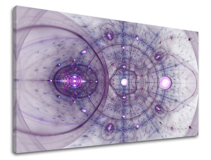 Geometrijski slika na platnu s motivom svemir u belo-ljubičastih nijansama, eterična atmosfera, priroda, pogodan za spavaće sobe | Slika za zid APSTRAKT – glavna