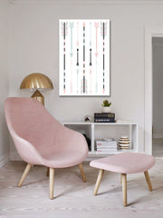 U boho stilu slika na platnu s motivom Element with Space, mapa, religiozni motiv, priroda u belo-plavih nijansama okačena u enterijeru dečije sobe – enterijer