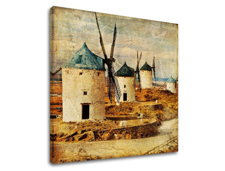Vintage slika na platnu s motivom nebo, inspirativni motiv u belo-plavih nijansama, nostalgična atmosfera, pogodan za kuhinje | Slika za zid INSPIRACIJA – glavna
