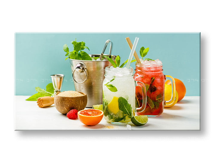 Klasičan slika na platnu s motivom LETNÝ DRINK u zeleno-crvenih nijansama, pogodan za kuhinje | Slika za zid LETNÝ DRINK_069-11 – glavna