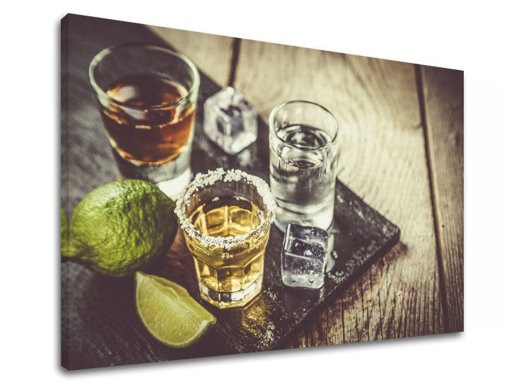 Vintage slika s motivom TEQUILA, mapa u zelenih nijansama | Slika za zid TEQUILA_075-11, proslava, zidna dekoracija – pregled