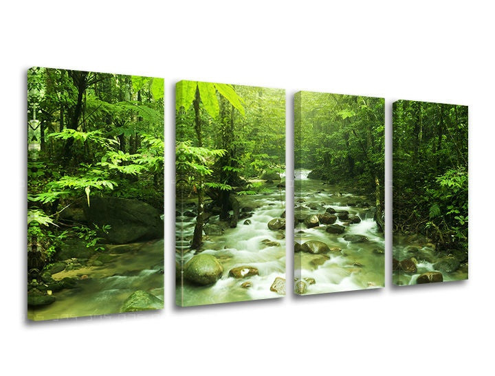 Klasičan slika na platnu s motivom šuma, drveće, pejzaž, mapa, priroda u belo-smeđih nijansama, mirna atmosfera, priroda i divljina, trodelna izvedba – glavna