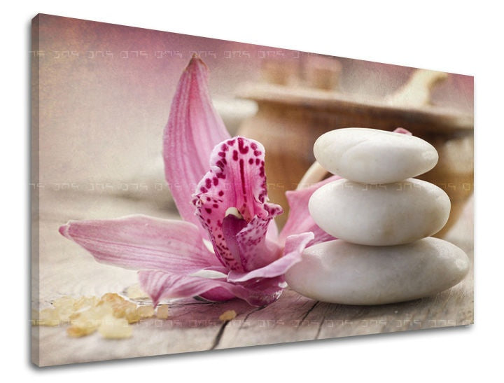 Klasičan slika s motivom FENG SHUI, orhideja, cveće u belo-bežih nijansama | Slika za zid FENG SHUI, priroda – pregled