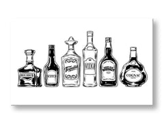 Minimalistički slika na platnu s motivom priroda u belo-crnih nijansama, sofisticirana atmosfera, pogodan za kuhinje | Slika za zid s textom Drinks – glavna