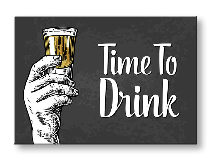 Vintage slika na platnu s motivom dečji motiv u belo-zlatnih nijansama | Slika za zid s textom Time to drink, zidna dekoracija – glavna