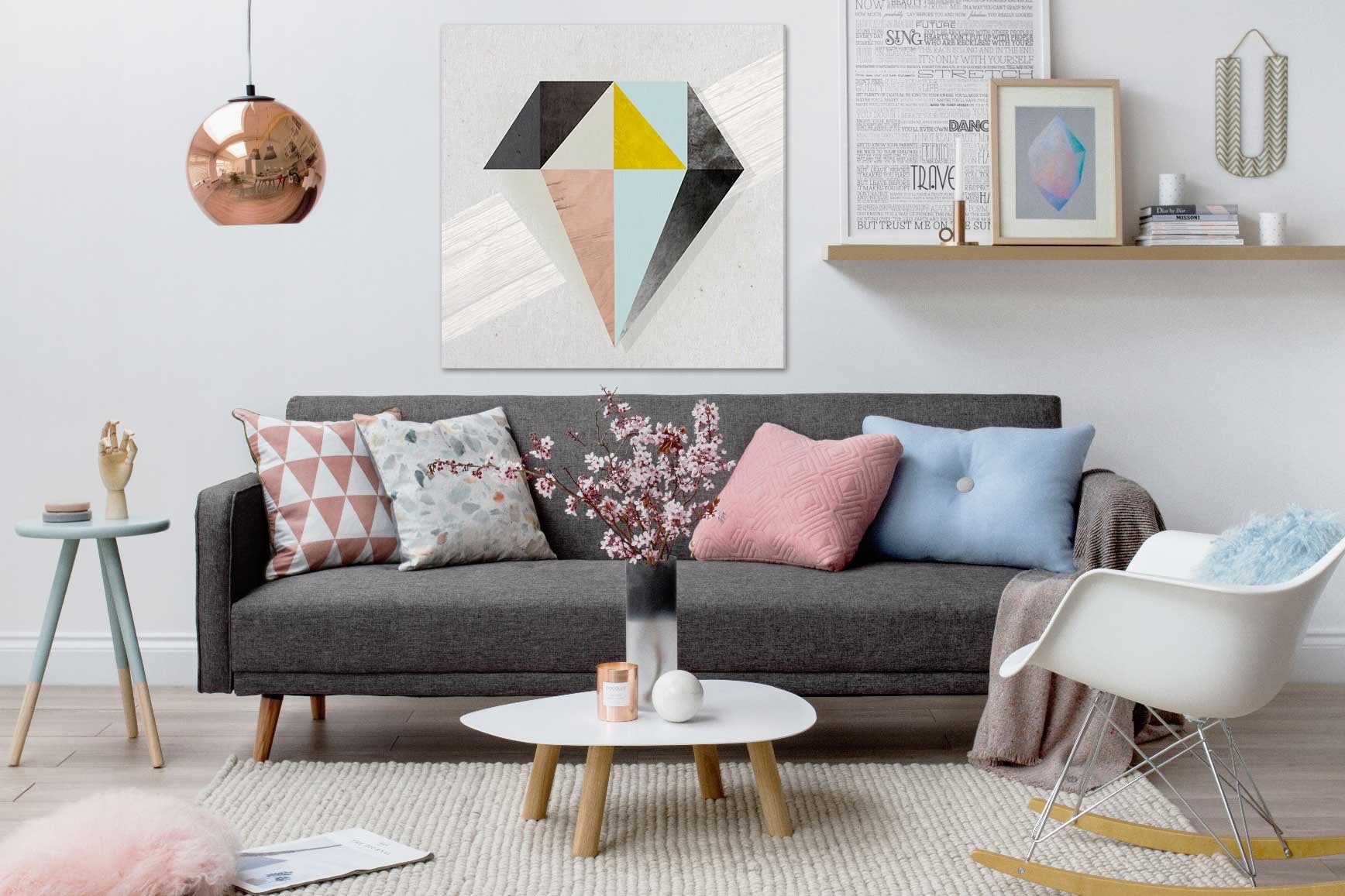 Pop art slika s motivom Shade or Boundary u belo-narandžastih nijansama | Slika za zid Shade or Boundary – pregled