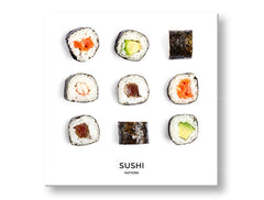 Industrijski slika na platnu s motivom SUSHI, priroda u belo-crnih nijansama, pogodan za kuhinje | Slika za zid SUSHI_067-12 – glavna