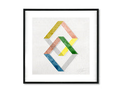 Geometrijski slika na platnu s motivom Echo of Innocence u belo-plavih nijansama, mirna atmosfera, pogodan za kancelarije | Poster za zid Echo of Innocence – glavna
