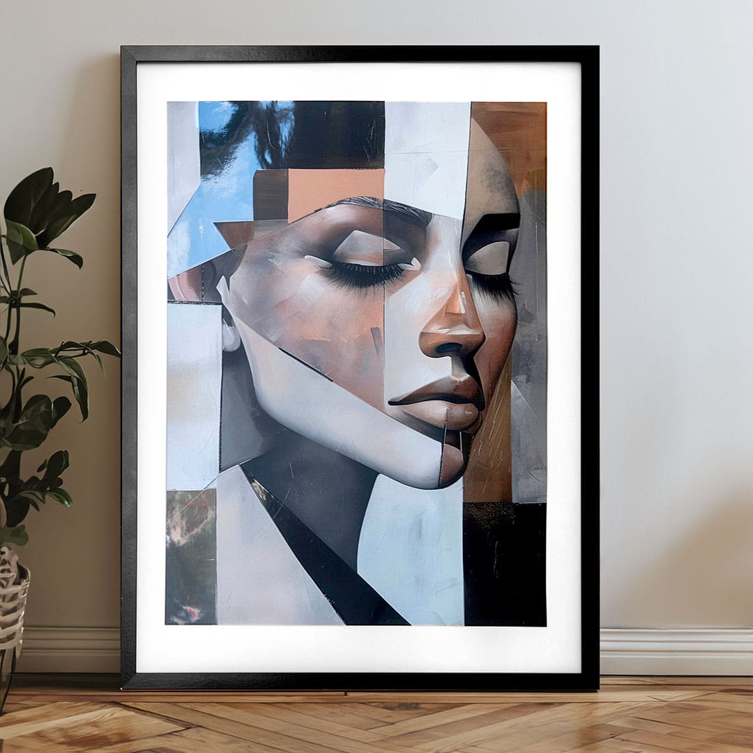 Moderan slika na platnu s motivom lice, žena u sivih nijansama, lepota | Poster za zid s EXTRA efektom - Nordic Muse – proizvod