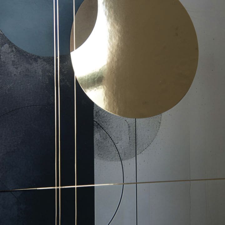 Moderan slika na platnu s motivom zlatni akcenti u zlatno-belih nijansama, sofisticirana atmosfera, luksuzan utisak i minimalizam | Poster za zid s EXTRA efektom - Scandinavian Shapes – ..., pogled 2