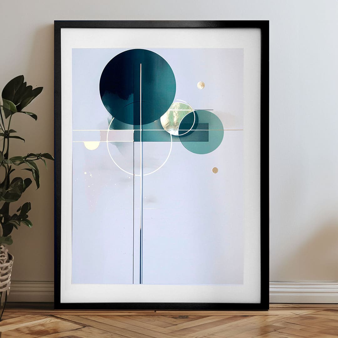 Moderan slika na platnu u belo-zlatnih nijansama, sofisticirana atmosfera, elegancija i luksuzan utisak | Poster za zid s EXTRA efektom - Golden Balance – proizvod