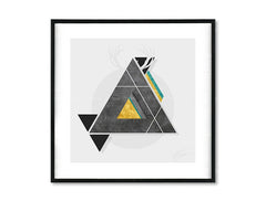 Geometrijski slika s motivom Instant Abstraction u belo-sivih nijansama | Poster za zid Instant Abstraction, priroda – pregled